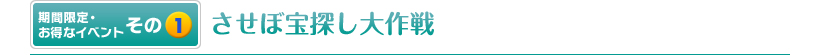 期間限定・お得なイベントその1　させぼ宝探し大作戦