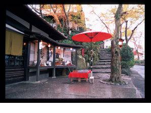 紅葉が美しい玄関