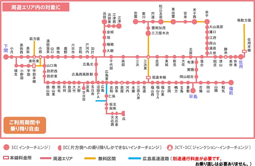 対象となる周遊エリア