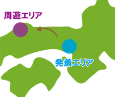 往路走行（発着エリア→周遊エリア）
