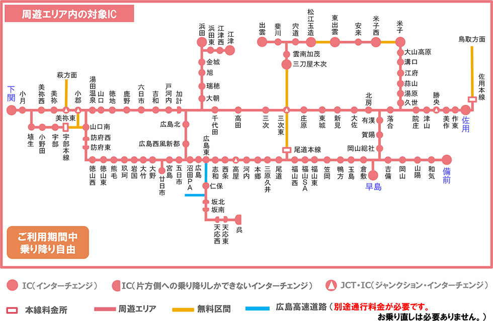 対象となる周遊エリア