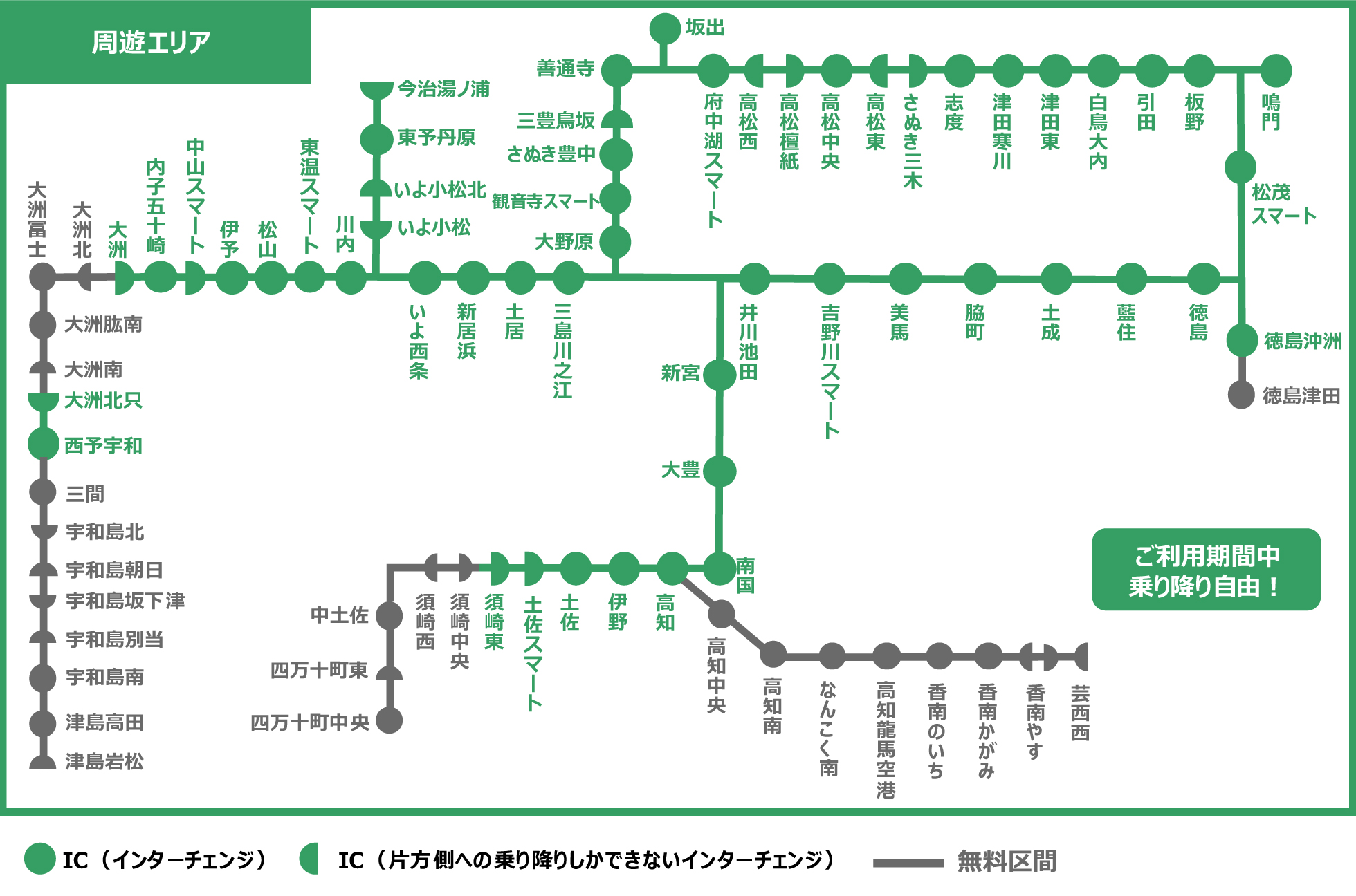 対象となる周遊エリア