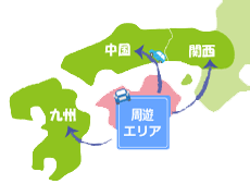 往路走行（周遊エリア→発着エリア）