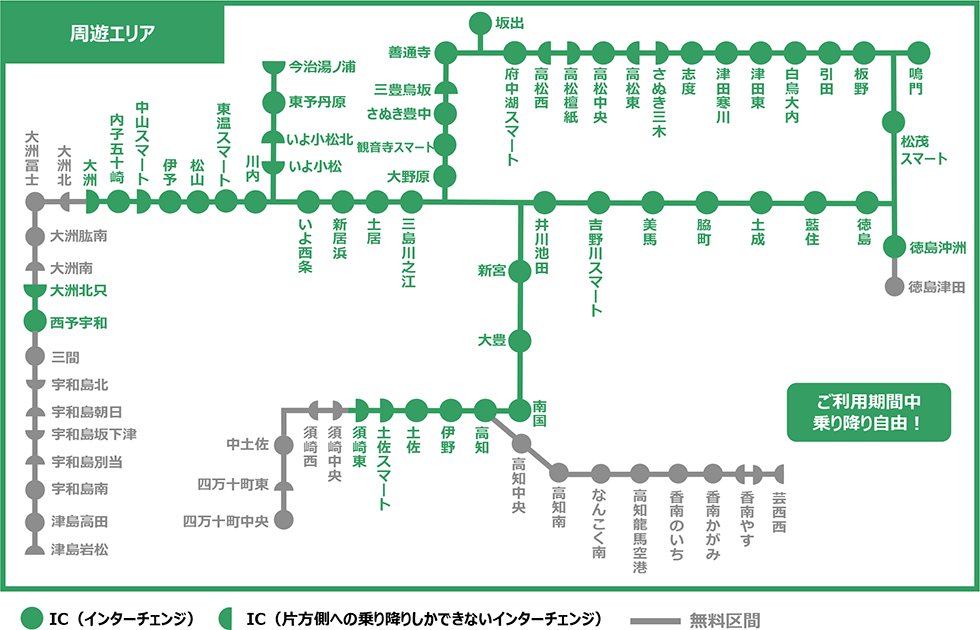 対象となる周遊エリア