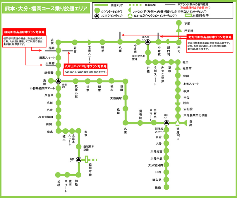 対象となる周遊エリア