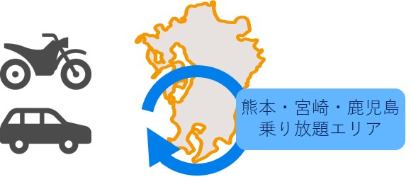 熊本・宮崎・鹿児島乗り放題エリア