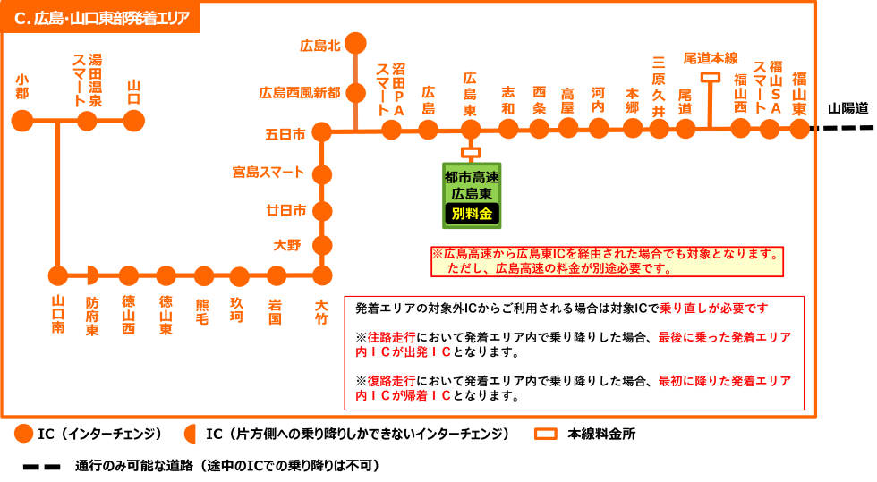 発着エリアの地図